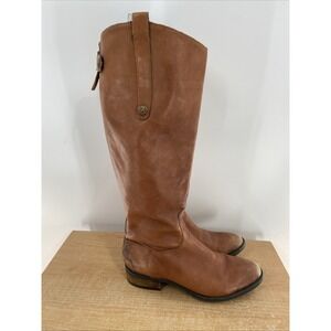 Sam Edelman Penny Brown Leather Tall Riding Equestrian Zip Up Boots Women 7.5 M